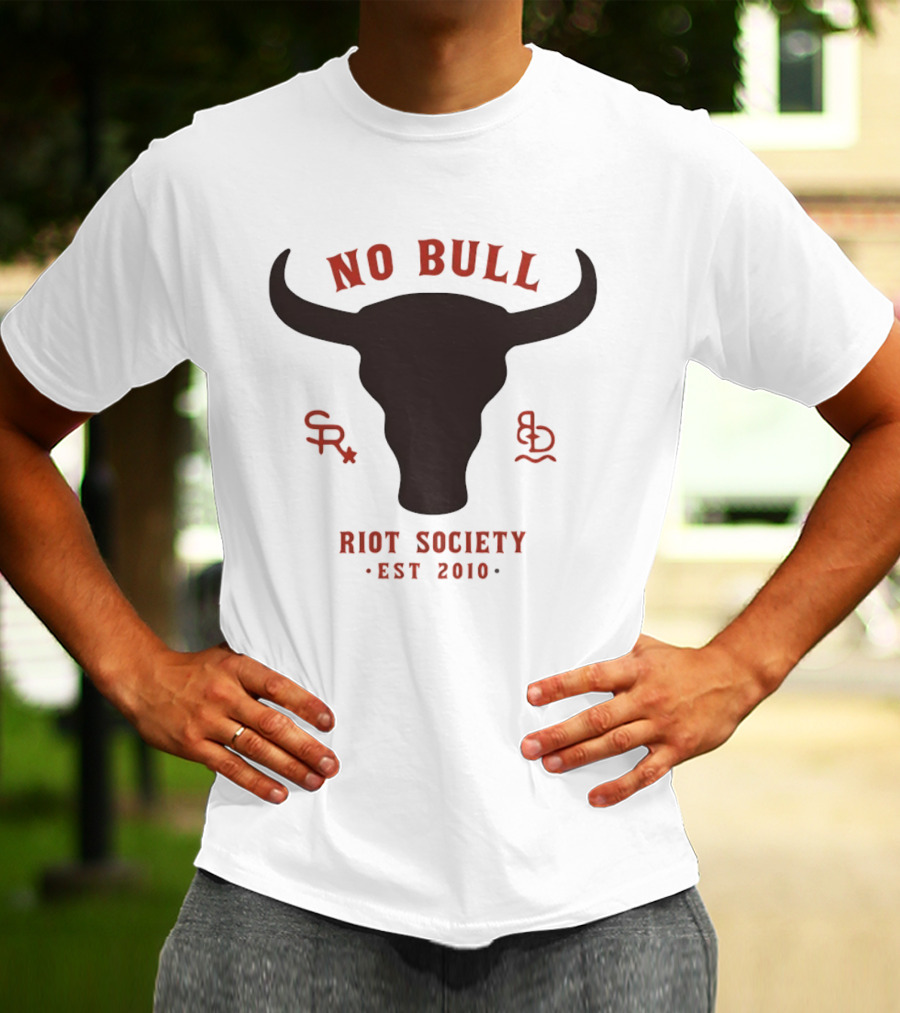 No Bull Riot Society Est 2010 Western Streetwear Bull Head Western T-Shirt