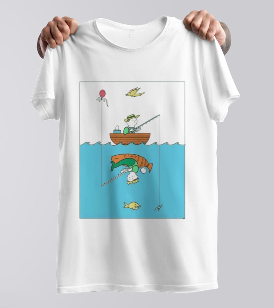 Owenbroadcast Fishing Bear With Turtle And Balloon T-Shirt