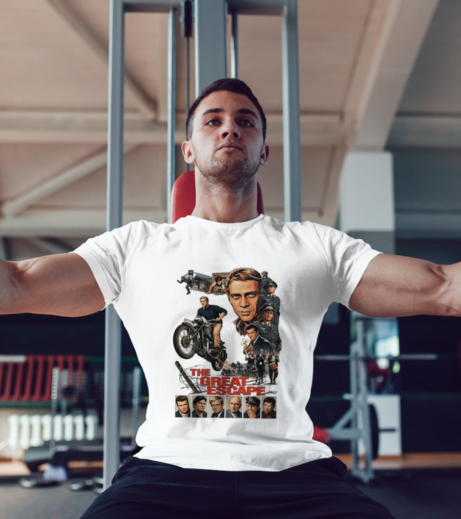The Great Escape Classic Cinema Movie Steve McQueen 60s War Film T-Shirt