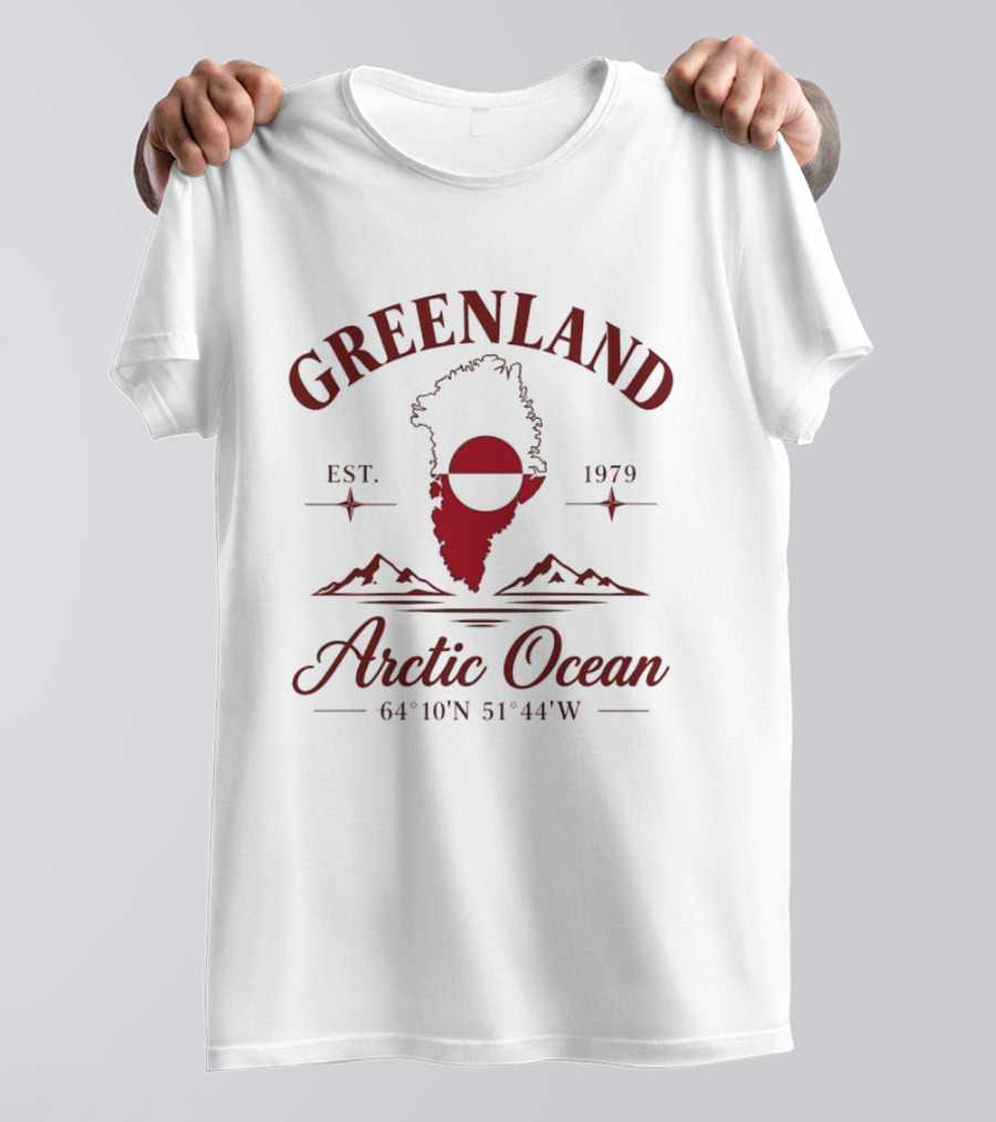 Greenland Est 1979 Arctic Ocean 64°10'N 51°44'W Coordinates T-Shirt
