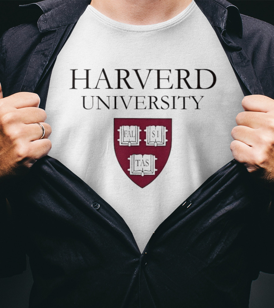 Harverd University Falsi Tas Si Veritas Shield Ivy League T-Shirt