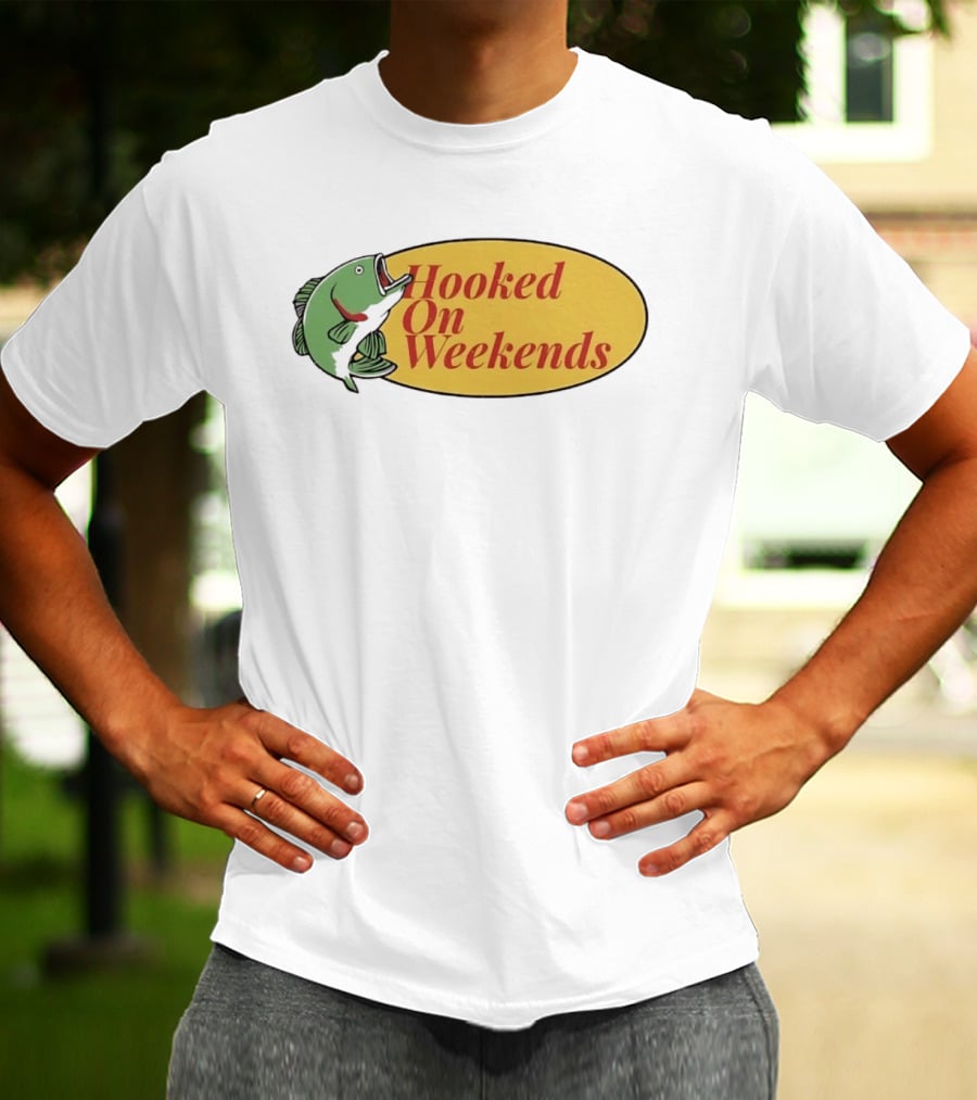 Hooked On Weekends Fishing Outdoors Weekend Fish Clipart T-Shirt