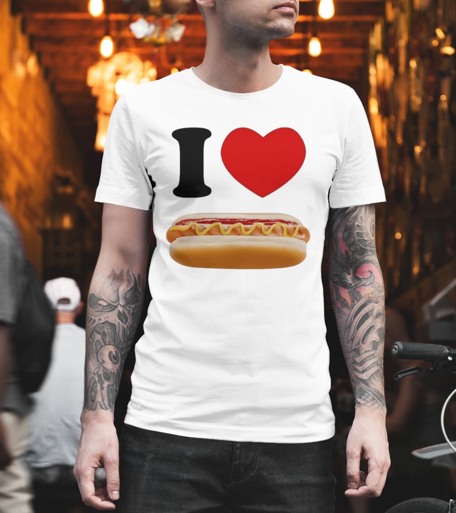 I Love Hot Dogs Summer Grilling Food T-Shirt