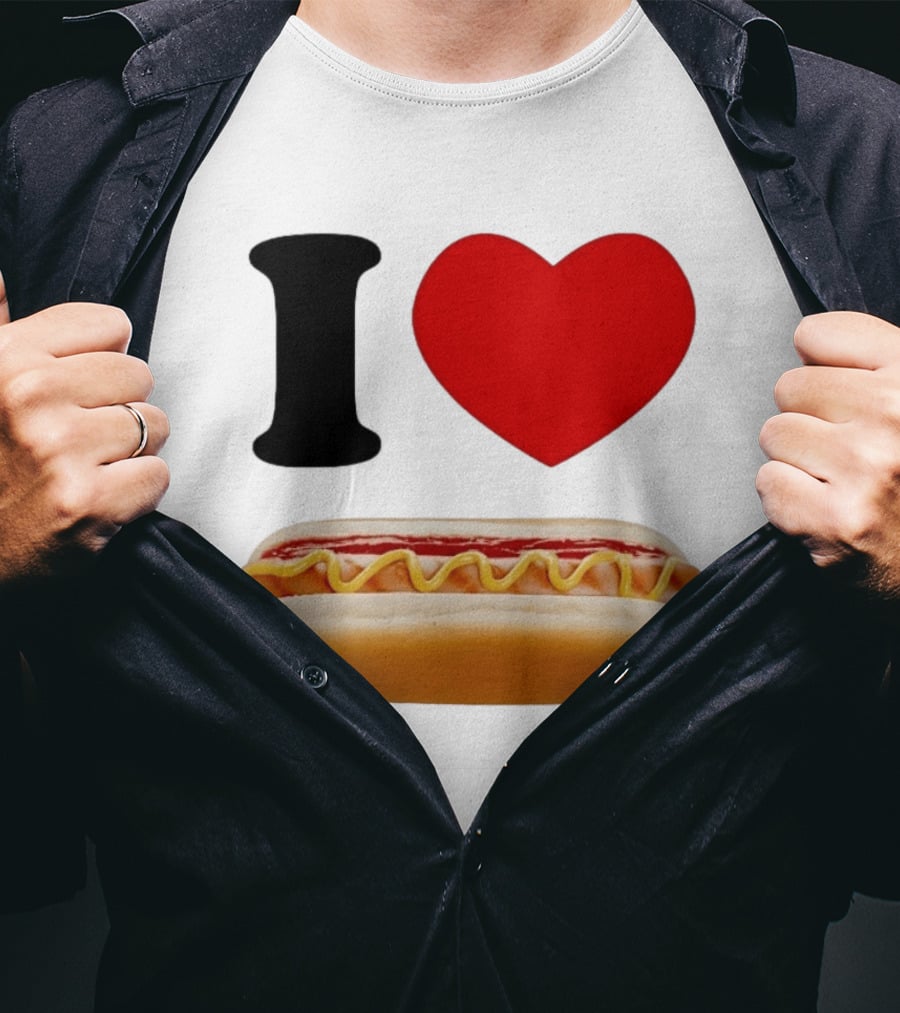 I Love Hot Dogs Summer Grilling Food T-Shirt