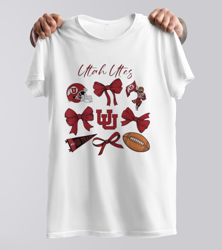 Utah Utes Football Game Day Bows Swoop Go Team T-Shirt