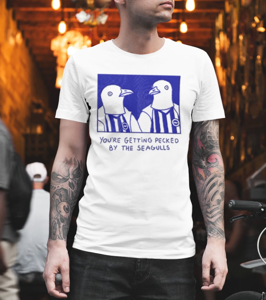 You're Getting Pecked By The Seagulls Striped Seagull T-Shirt