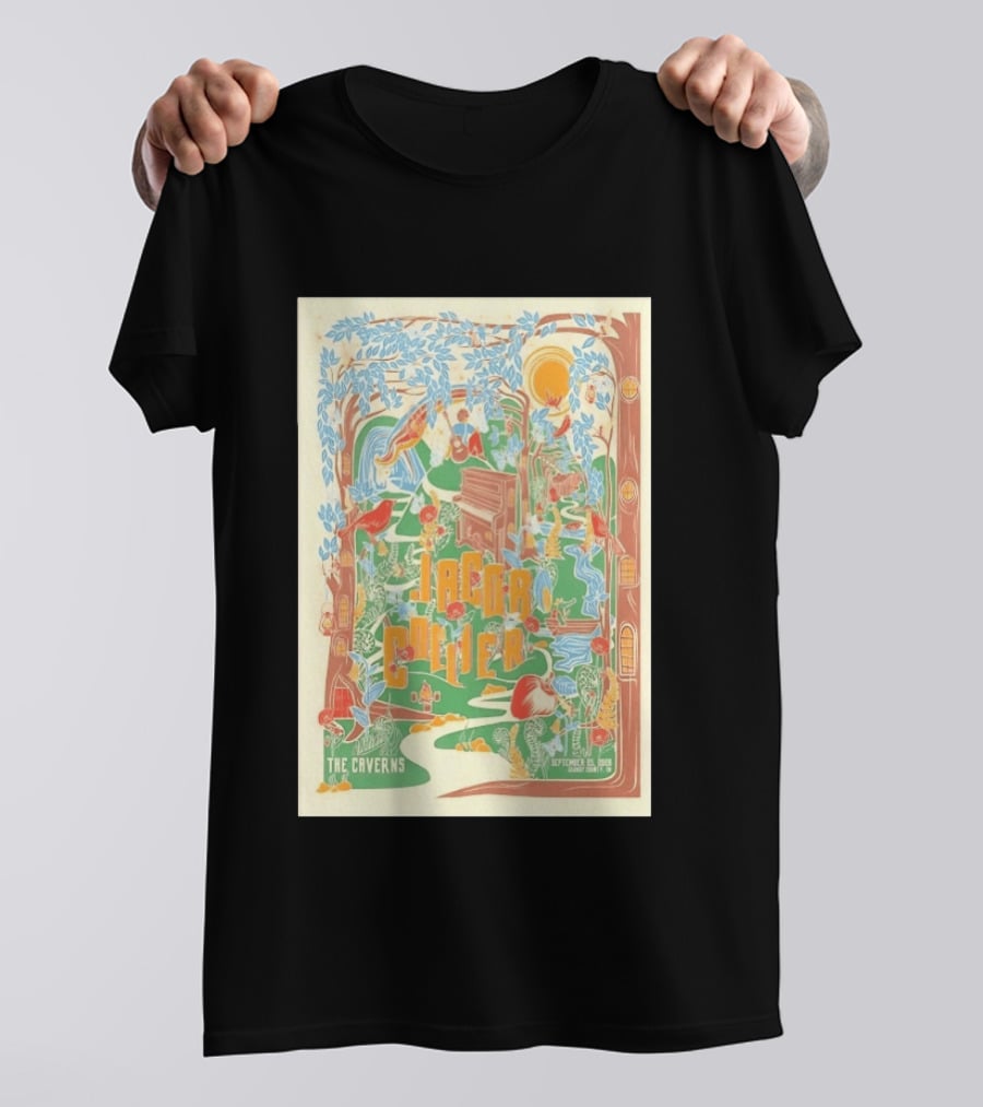 Jacob Collier The Caverns September 25 2026 Musical Forest Scene With Birds And Nature T-Shirt