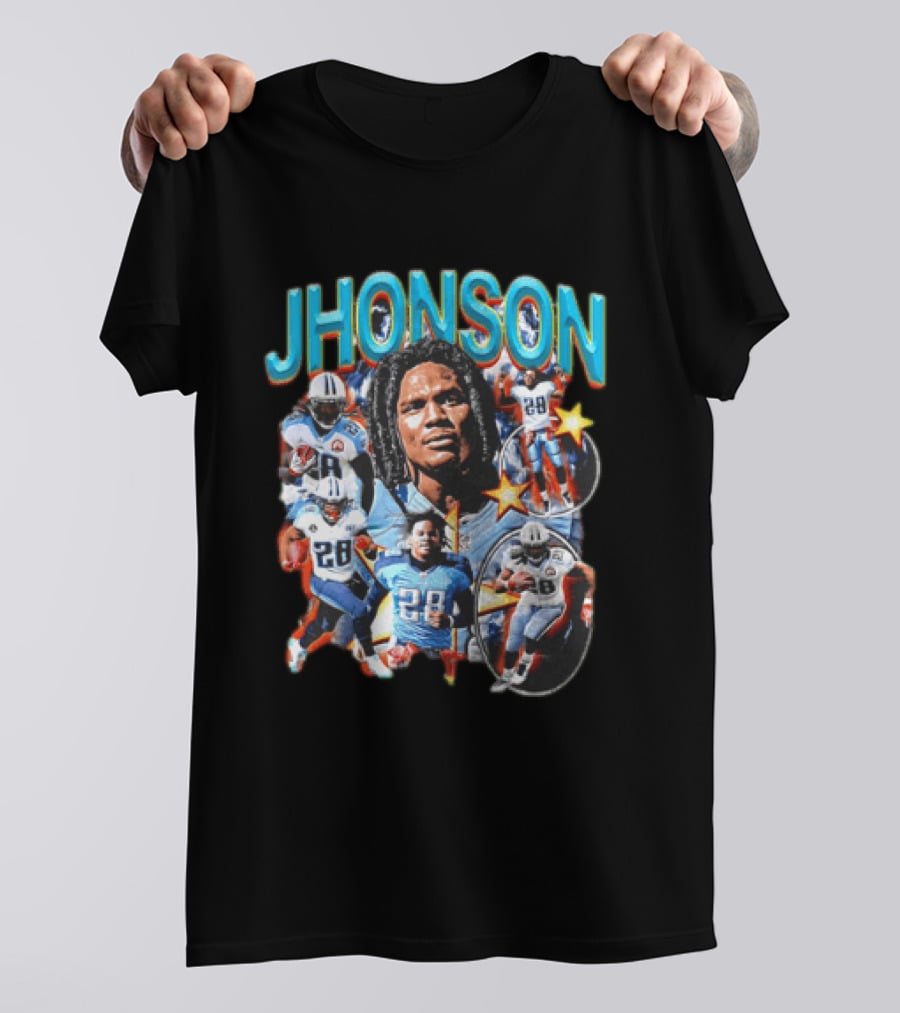 Chris Johnson Tennessee Titans 2000 Yard Season Jhonson 28 NFL Football T-Shirt