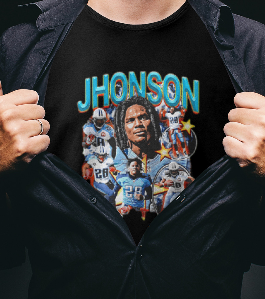 Chris Johnson Tennessee Titans 2000 Yard Season Jhonson 28 NFL Football T-Shirt