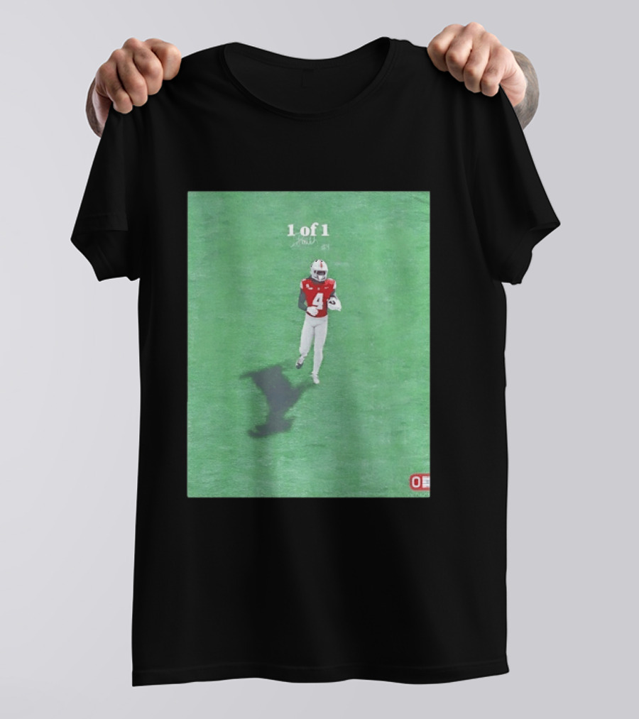 Julian Fleming Ohio State Buckeyes 1 Of 1 Number 4 Football Player T-Shirt