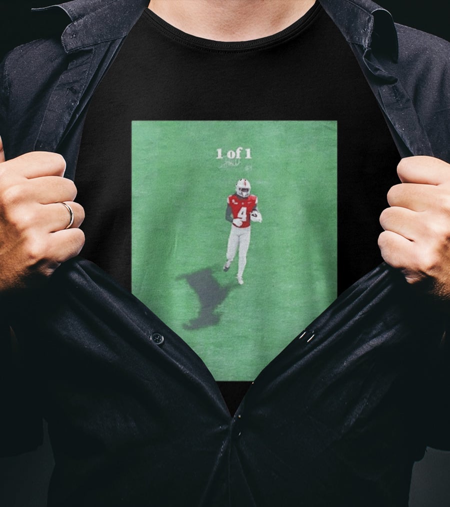 Julian Fleming Ohio State Buckeyes 1 Of 1 Number 4 Football Player T-Shirt