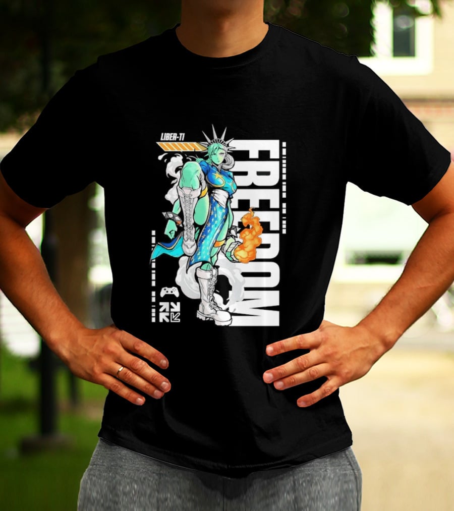 Liber Ti Chun Li Freedom Statue Of Liberty T-Shirt