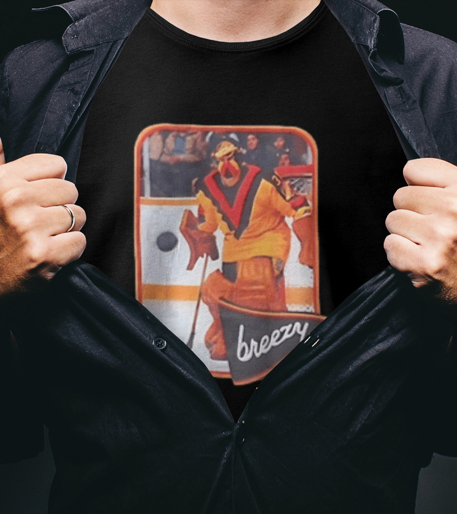 Richard Brodeur Vancouver Canucks NHL Breezy Retro Goalie Gear T-Shirt