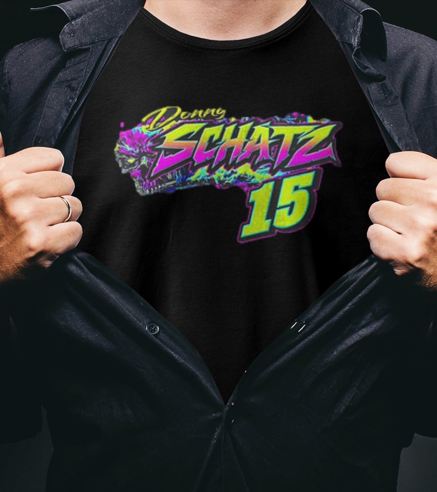 Donny Schatz 15 Vibrant Racing Skull World Of Outlaws Sprint Cars T-Shirt