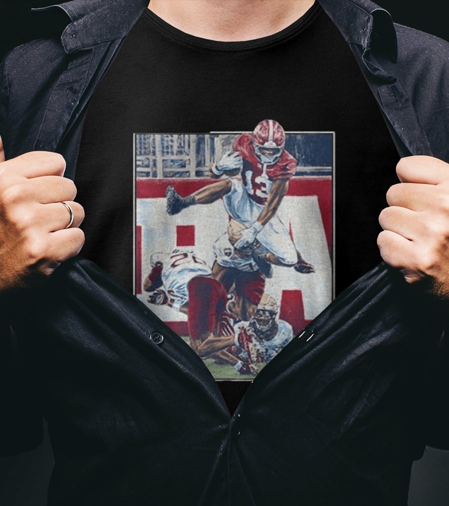Alabama Football EJ Crowell Leaping Over Noles Defenders T-Shirt