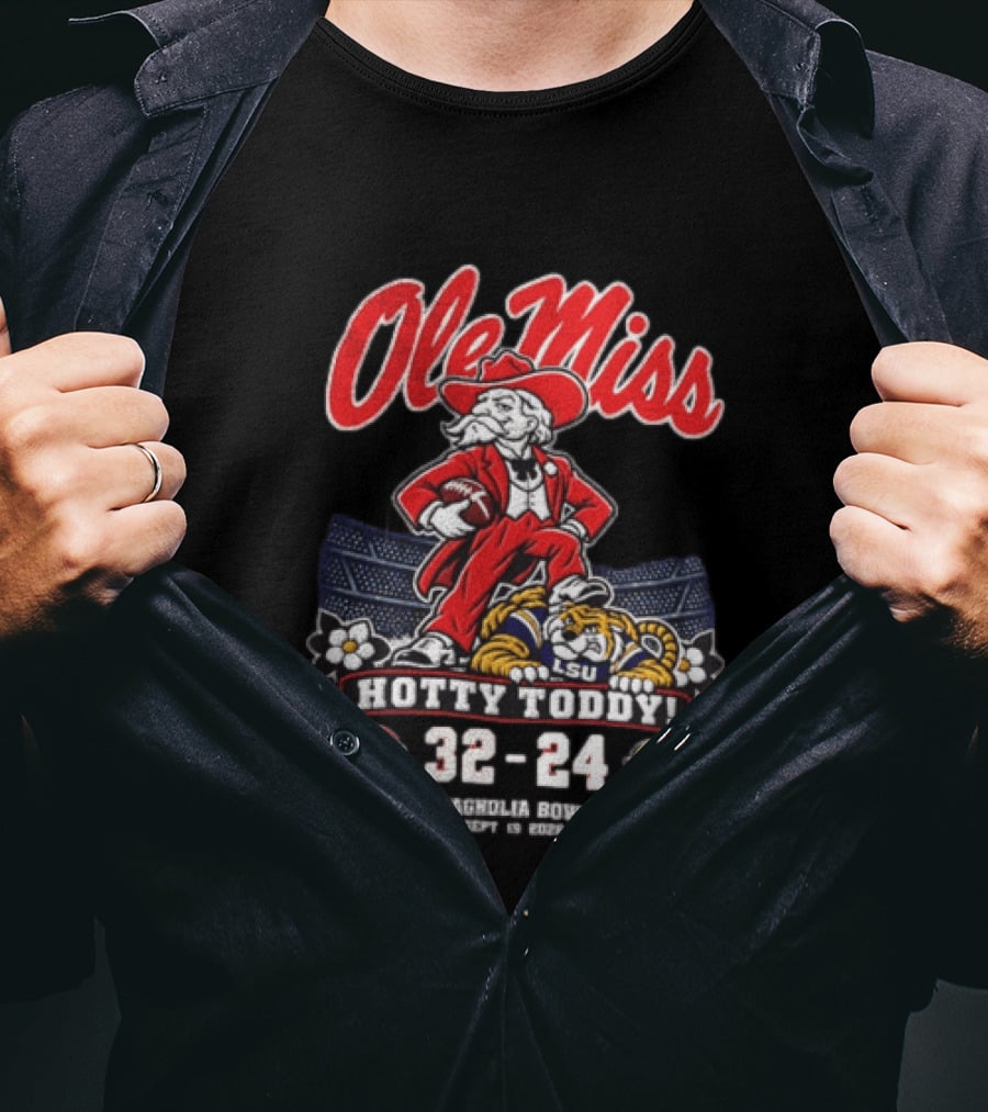 Ole Miss Hotty Toddy Vs LSU 32 24 September 26 2026 Magnolia Bowl NCAA T-Shirt