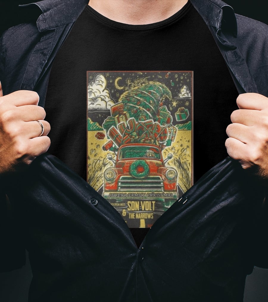 Lucero Family Christmas Concert Memphis Minglewood Hall December 12 2026 Featuring Son Volt And The Narrows Holiday Bash T-Shirt
