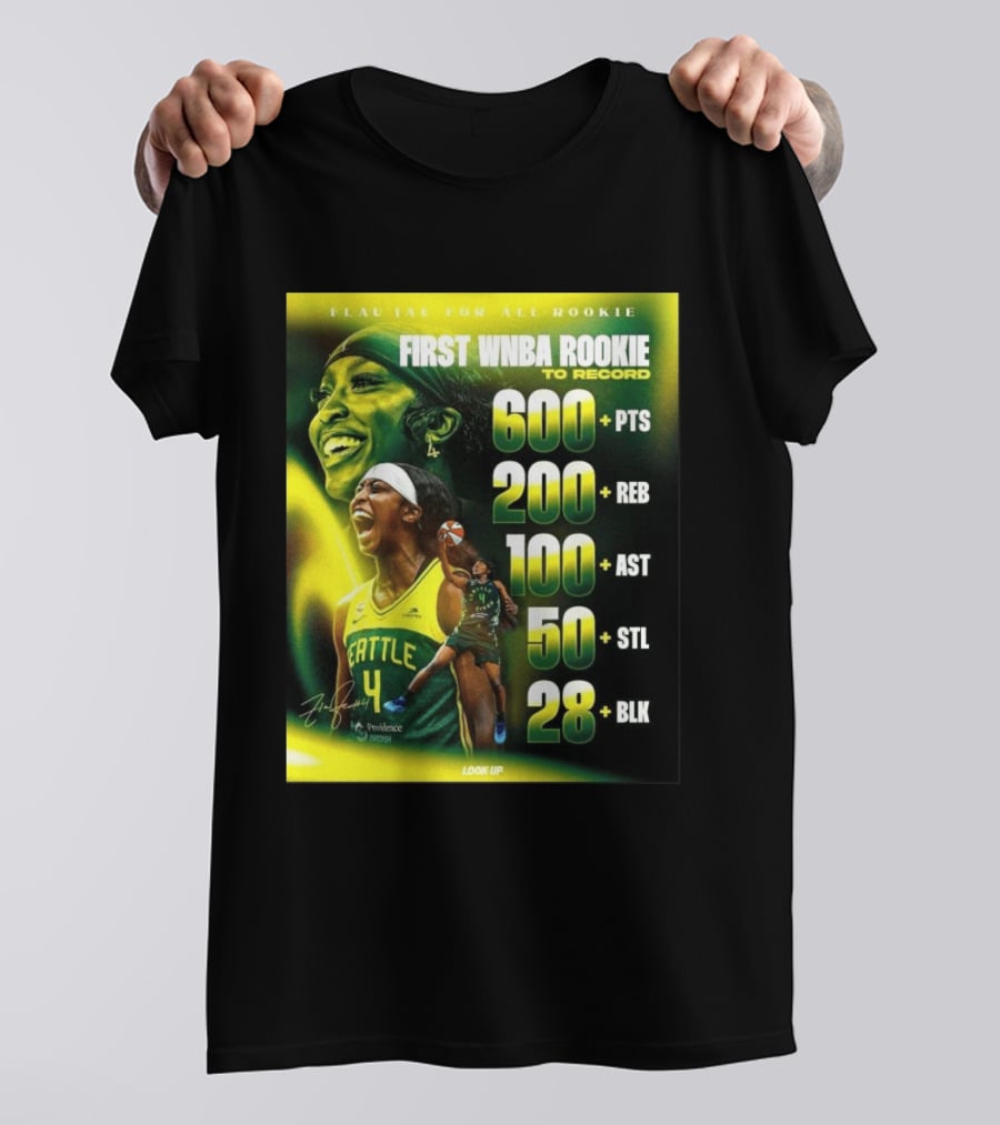 Flau'jae For All Rookie First WNBA Rookie To Record 600+ PTS 200+ REB 100+ AST 50+ STL 28+ BLK Seattle T-Shirt