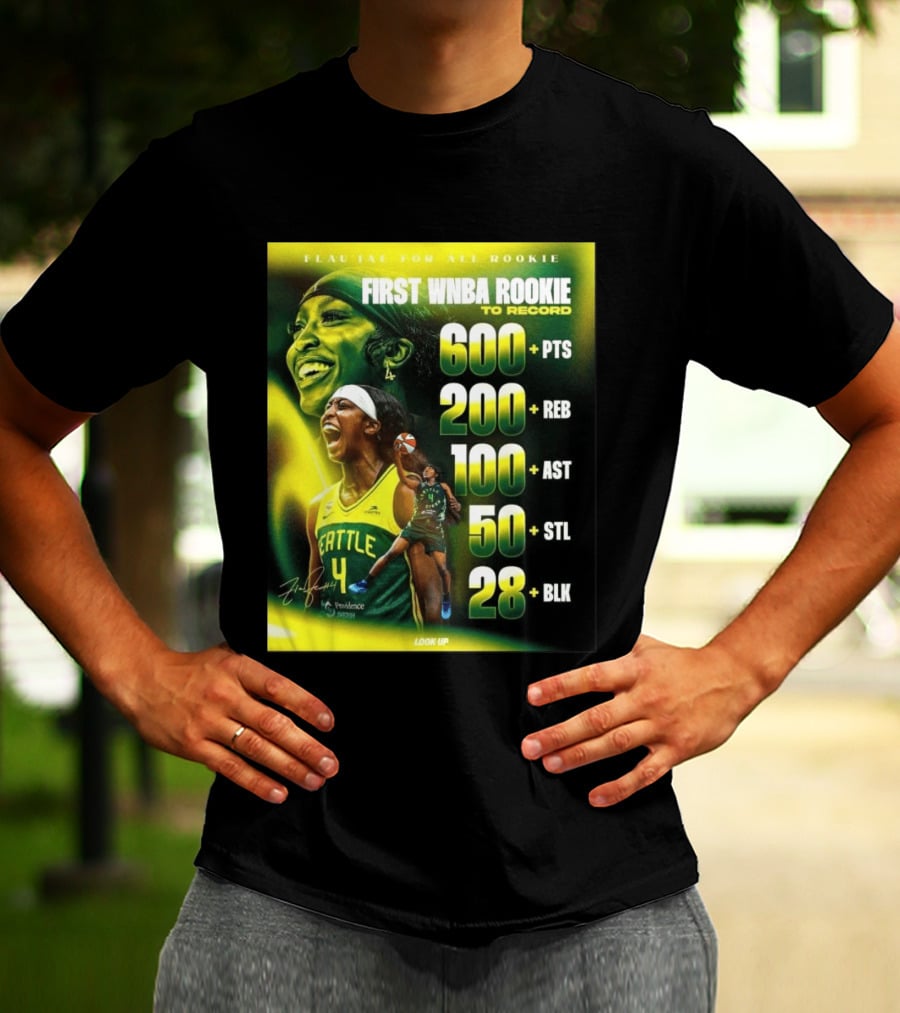 Flau'jae For All Rookie First WNBA Rookie To Record 600+ PTS 200+ REB 100+ AST 50+ STL 28+ BLK Seattle T-Shirt