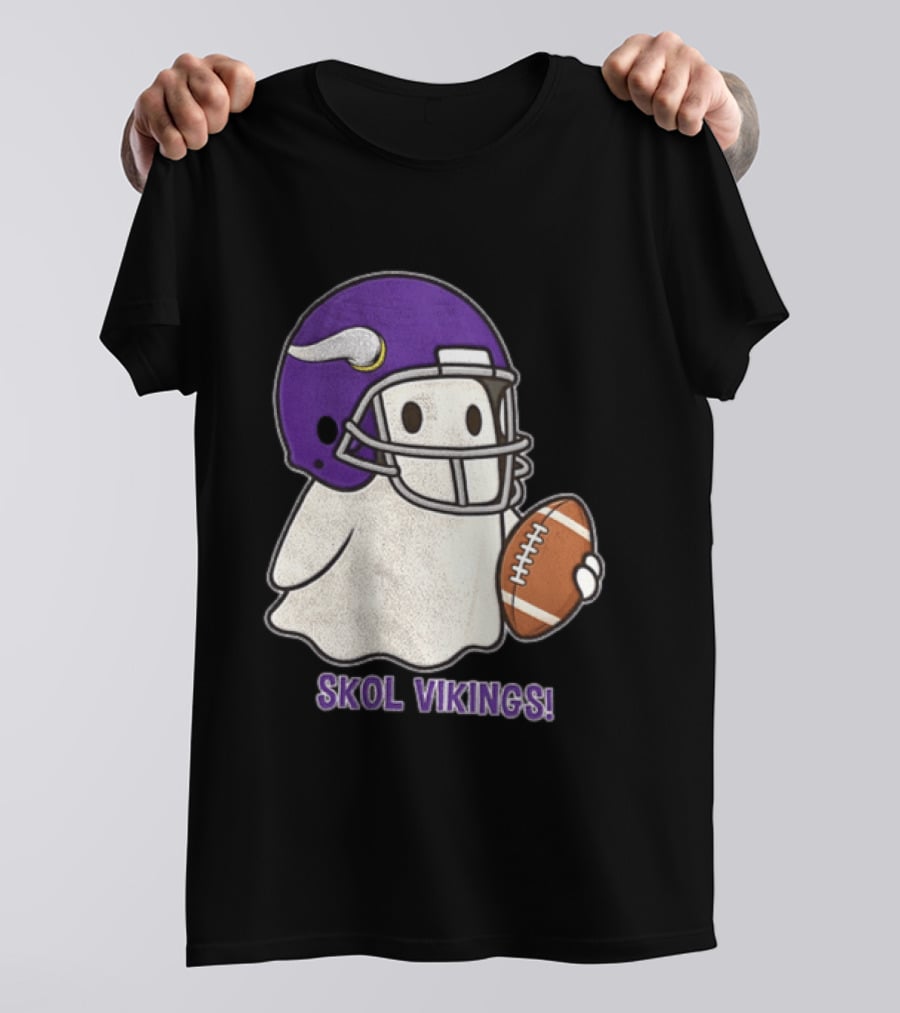 Minnesota Vikings Skol Vikings Ghost Purple Football Helmet T-Shirt