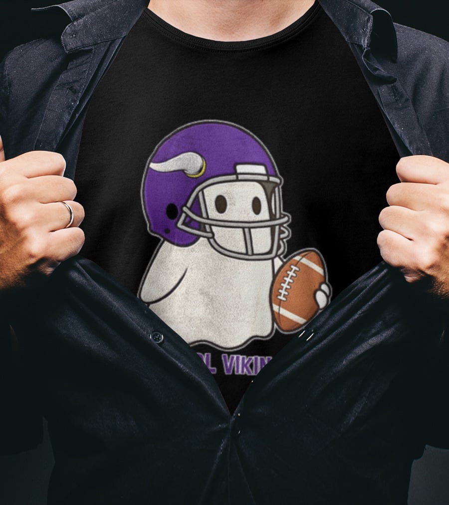 Minnesota Vikings Skol Vikings Ghost Purple Football Helmet T-Shirt
