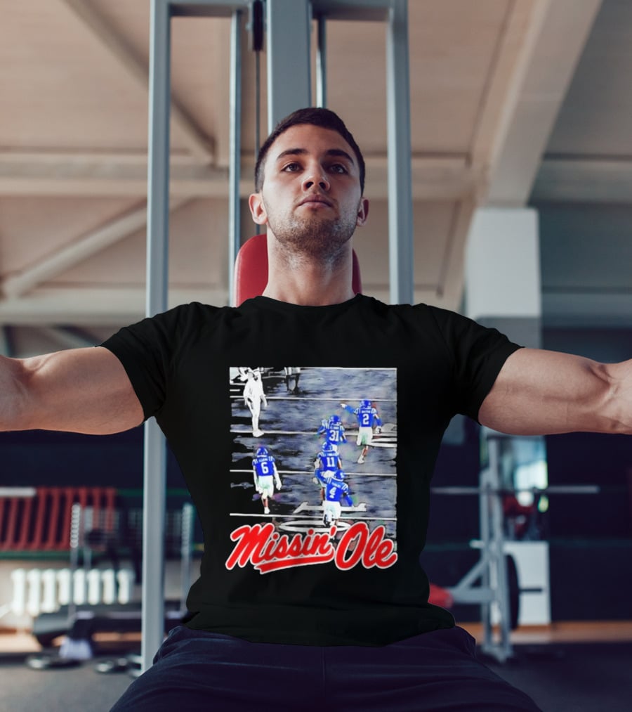 Missin' Ole Mississippi Rebels Football Players In Action T-Shirt
