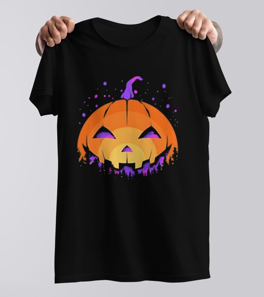 Spooky Jack O' Lantern Vibrant Halloween Vibes T-Shirt