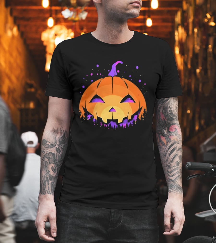 Spooky Jack O' Lantern Vibrant Halloween Vibes T-Shirt