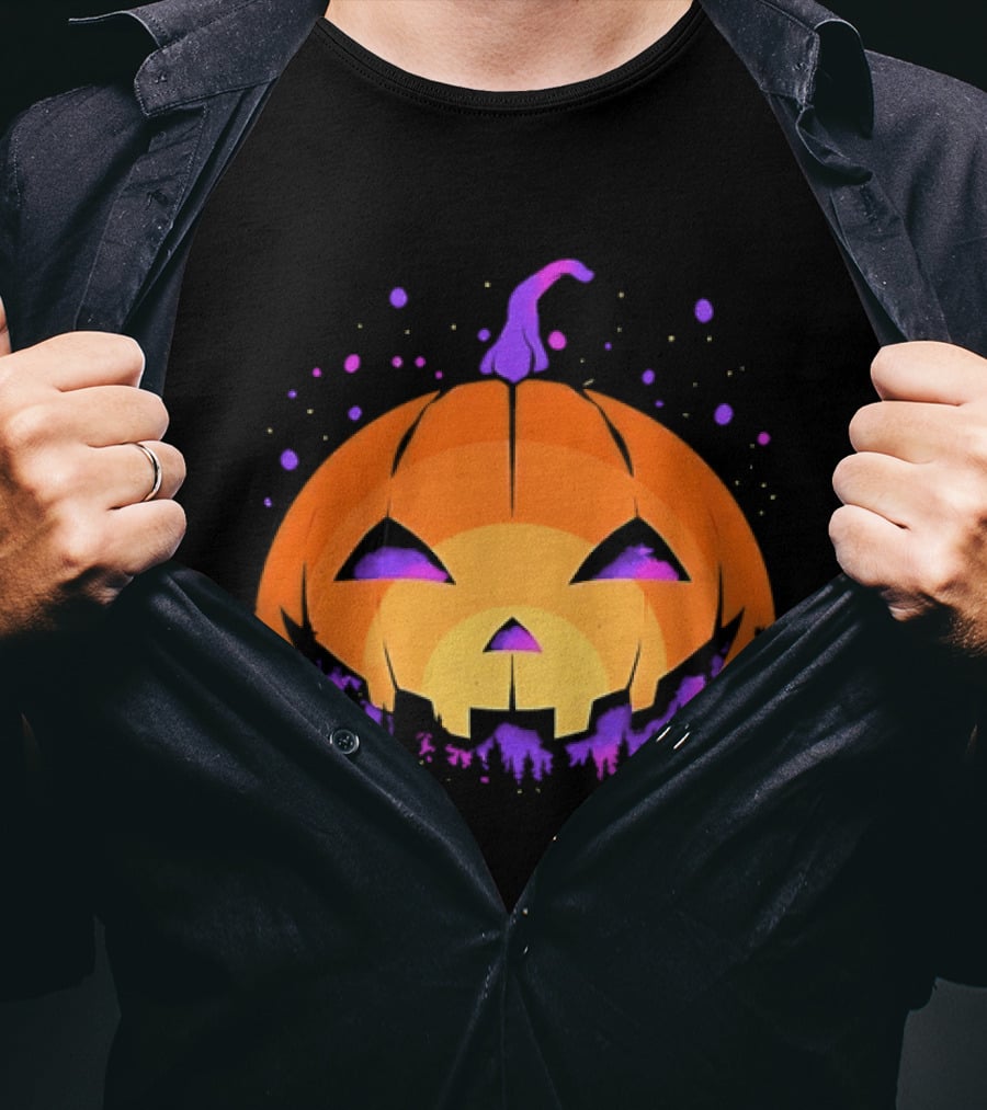 Spooky Jack O' Lantern Vibrant Halloween Vibes T-Shirt