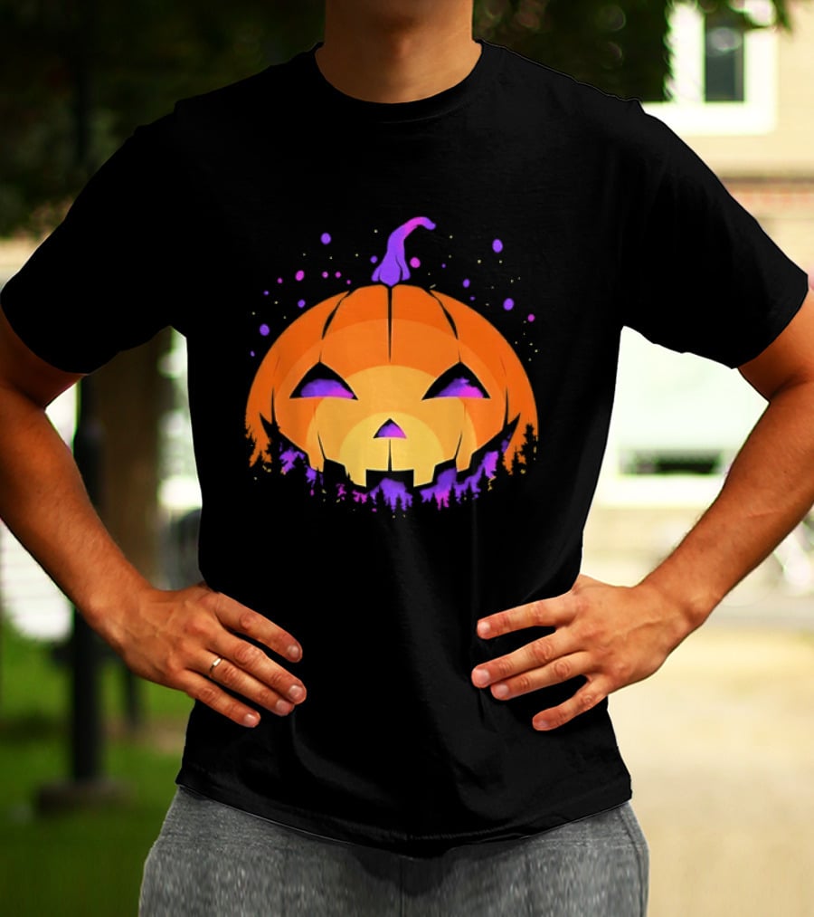 Spooky Jack O' Lantern Vibrant Halloween Vibes T-Shirt