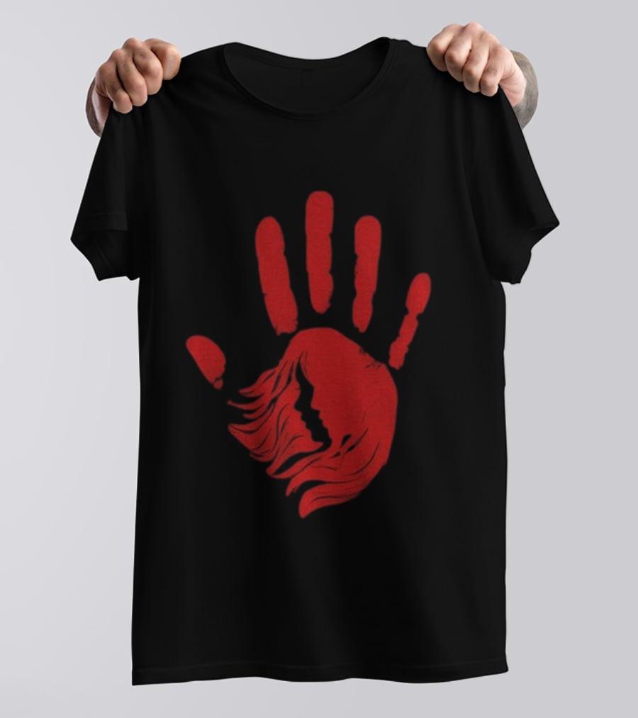 No More Stolen Sisters MMIW Awareness Red Handprint Symbol Advocacy T-Shirt