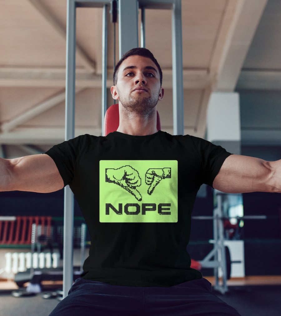 Nope Thumbs Down Pixel Art Dislike Expression T-Shirt