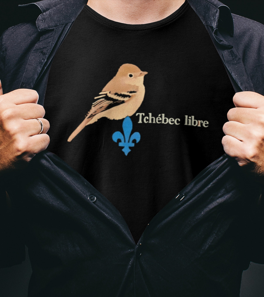 Tchébec Libre Fleur De Lis Quebec Bird T-Shirt