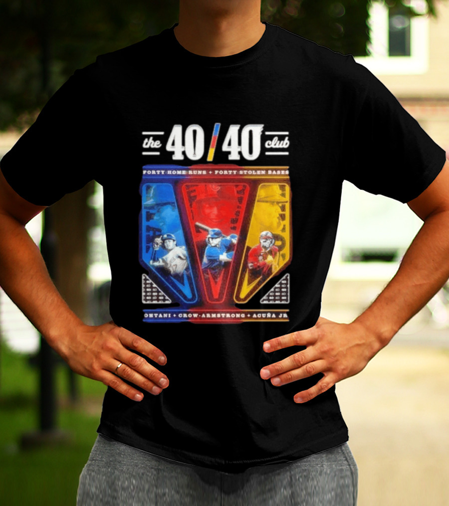 The 40 40 Club Forty Home Runs Forty Stolen Bases Ohtani Crow Armstrong Acuña Jr T-Shirt