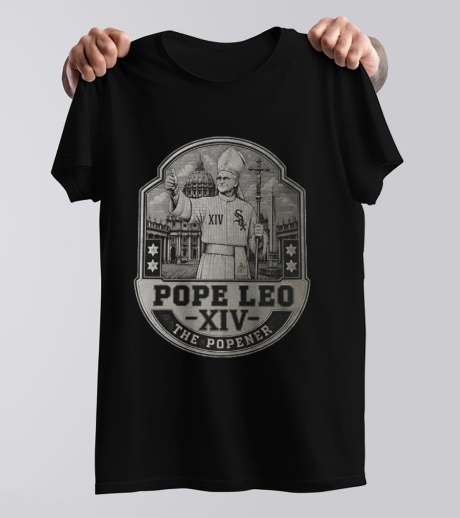 Pope Leo XIV The Popener Chicago Baseball Sox Crest T-Shirt