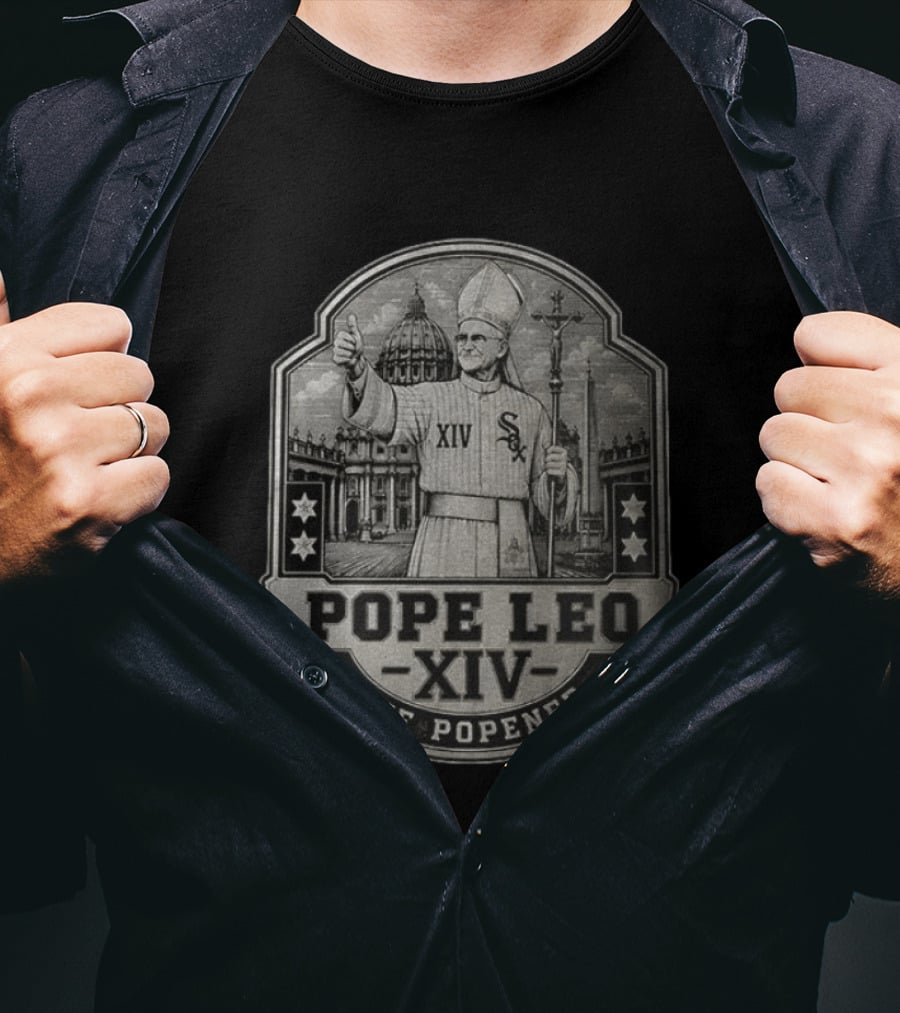 Pope Leo XIV The Popener Chicago Baseball Sox Crest T-Shirt