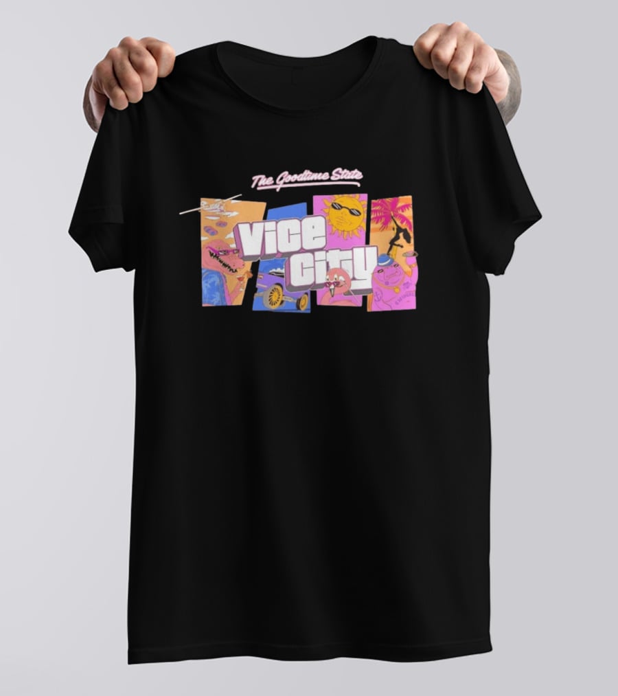 The Goodtime State Vice City Chunker Gaming Retro Tropical T-Shirt