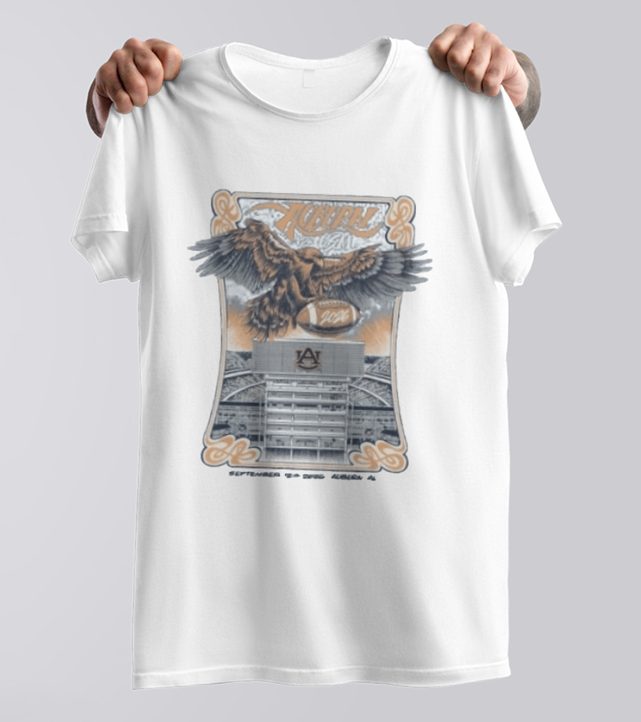 Auburn Tigers Vs USM Golden Eagles 2026 Jordan Hare Stadium Eagle Football T-Shirt