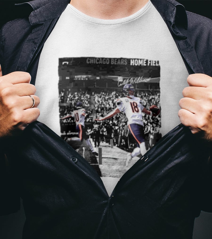 Chicago Bears Caleb Williams And Luther Burden Home Field Football T-Shirt