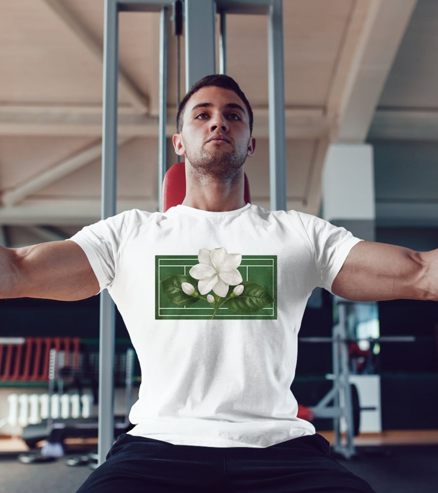 Colors Alex Eala Sampaguita Bloom Tennis 2026 White Flower Green Court T-Shirt