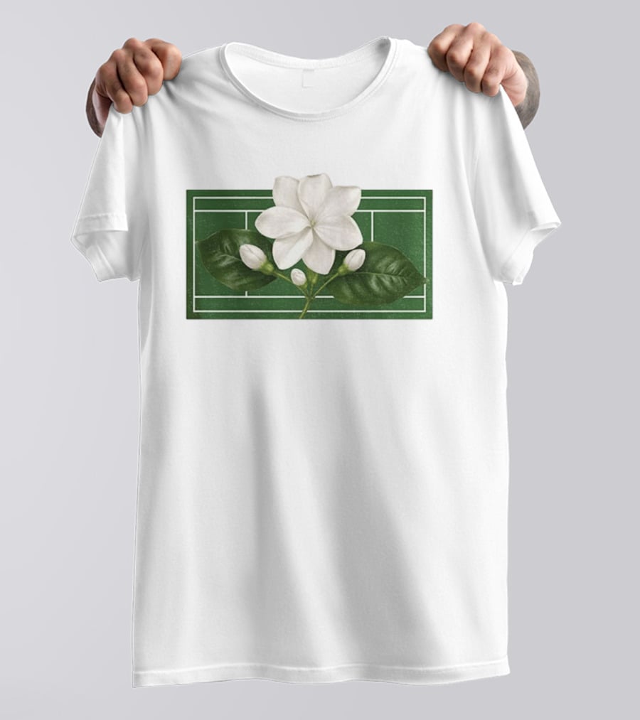 Colors Alex Eala Sampaguita Bloom Tennis 2026 White Flower Green Court T-Shirt