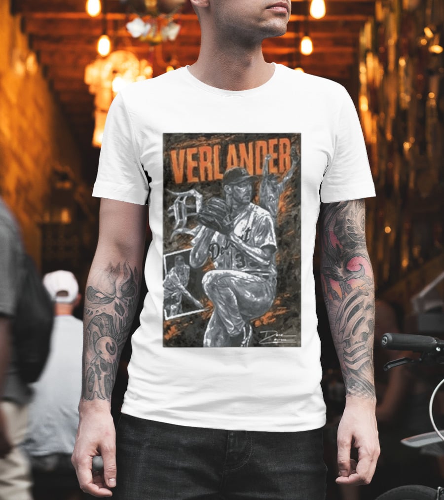 Detroit Tigers Verlander Baseball Legend 35 Pitcher T-Shirt