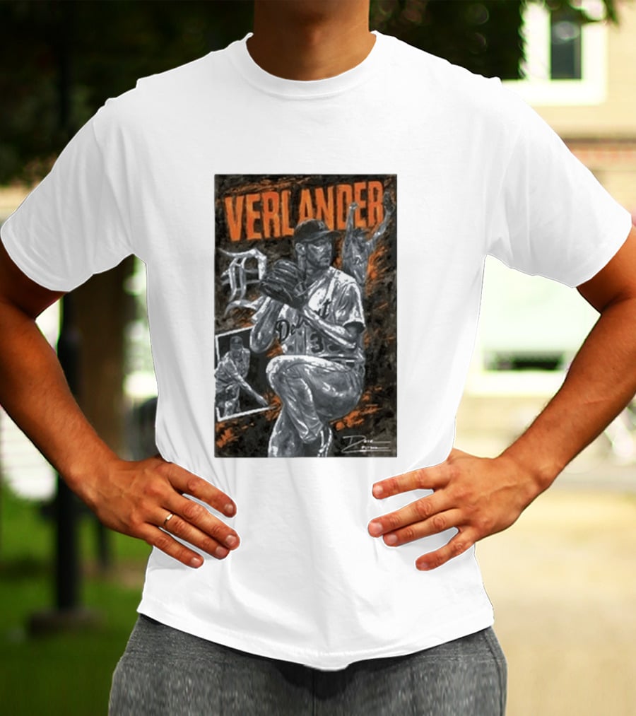 Detroit Tigers Verlander Baseball Legend 35 Pitcher T-Shirt