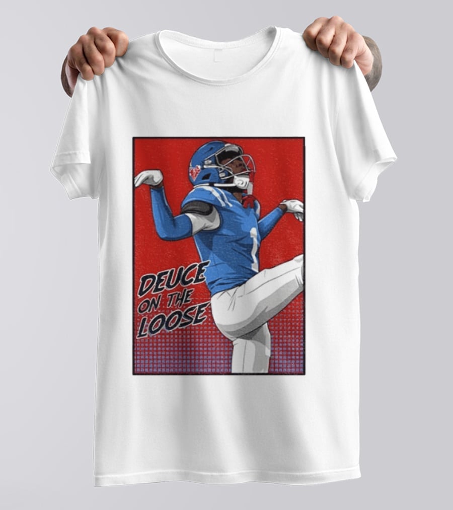 Deuce On The Loose Ole Miss Rebels Football Player Action T-Shirt