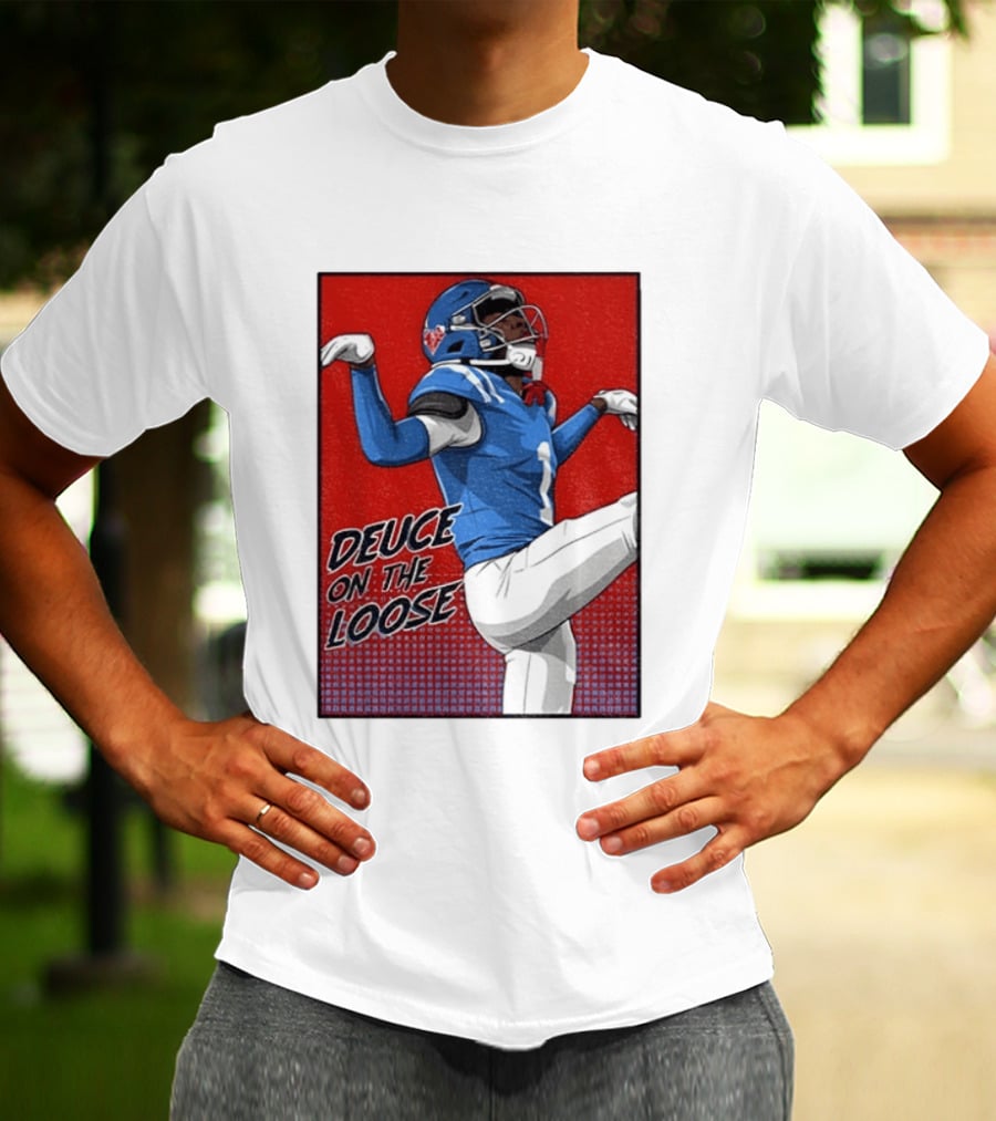 Deuce On The Loose Ole Miss Rebels Football Player Action T-Shirt
