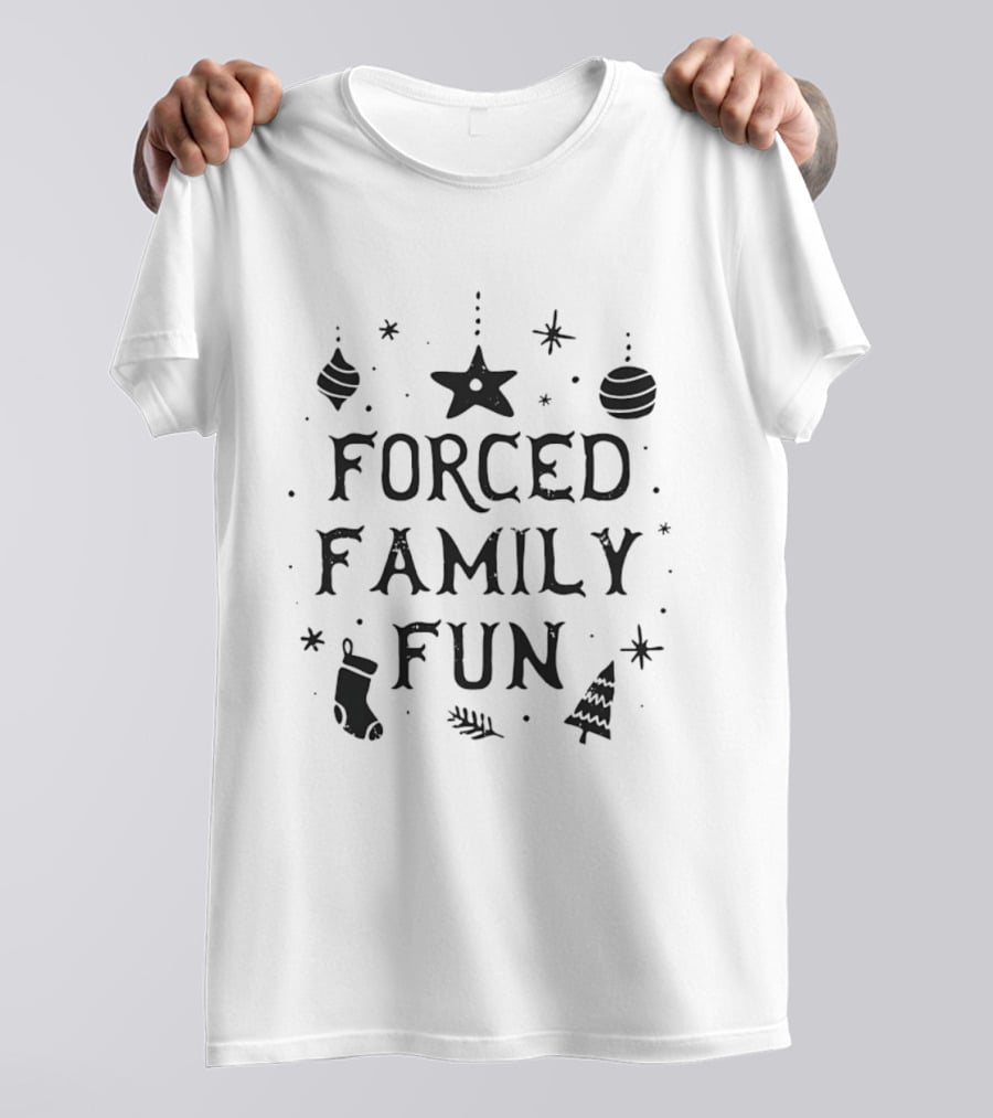 Forced Family Fun Christmas Stocking Ornament Star Tree Holiday T-Shirt