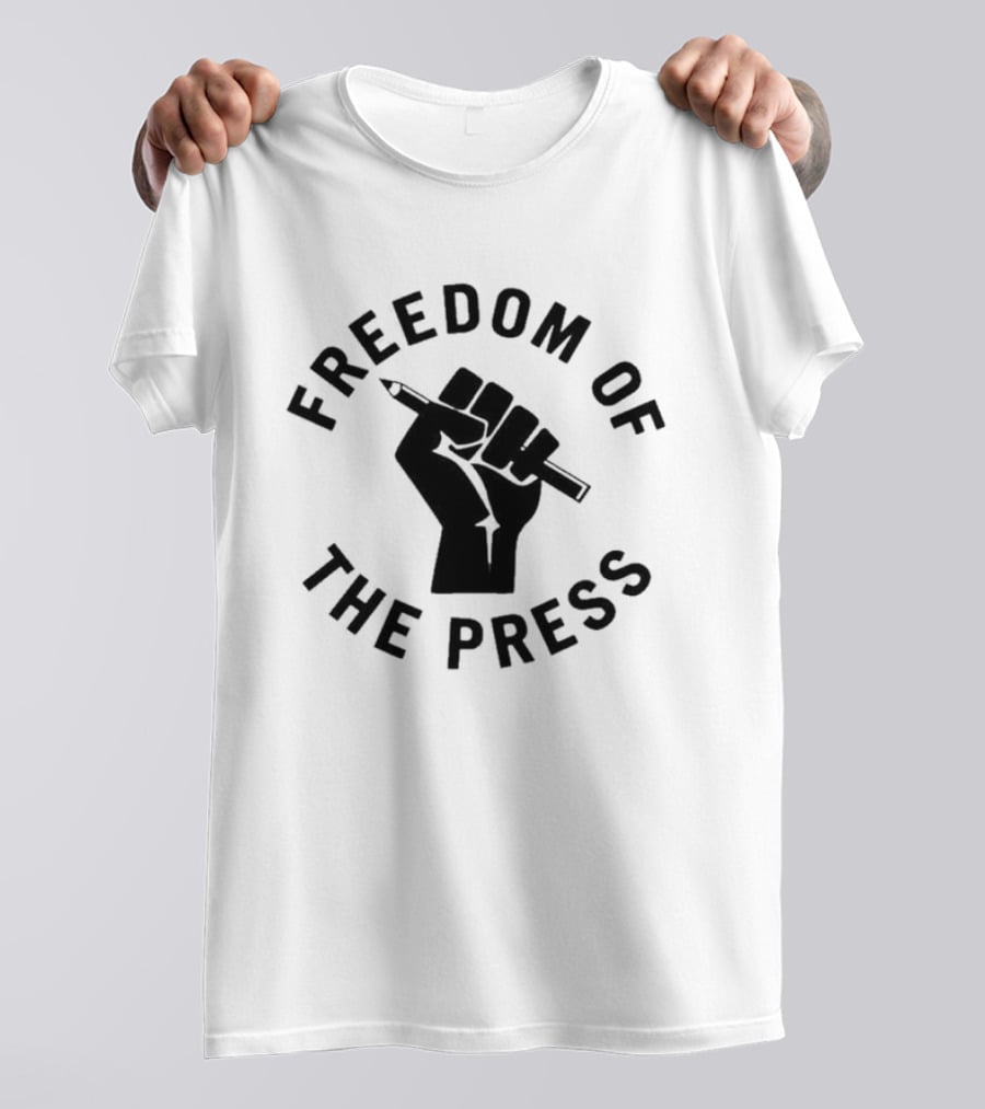 Freedom Of The Press Raised Fist Holding Pencil T-Shirt