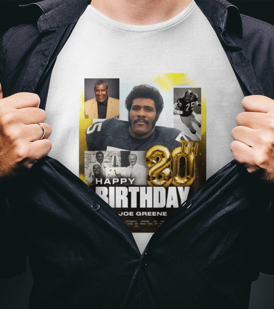 Happy 80th Birthday Joe Greene Pittsburgh Steelers 75 NFL Legend Iconic Moments T-Shirt