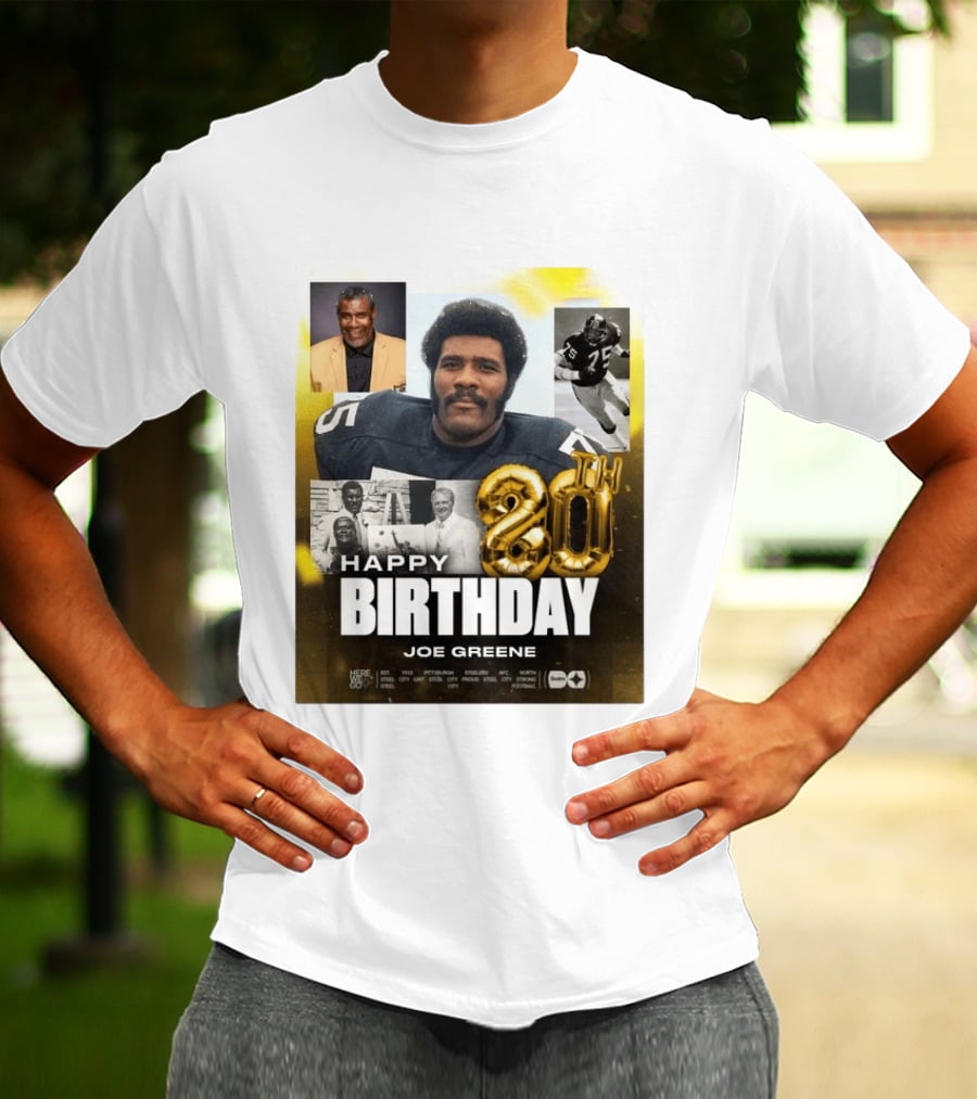 Happy 80th Birthday Joe Greene Pittsburgh Steelers 75 NFL Legend Iconic Moments T-Shirt