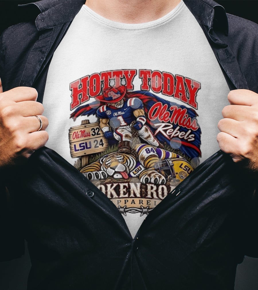 Ole Miss Rebels Victory Over LSU Hotty Today Broken Roads T-Shirt